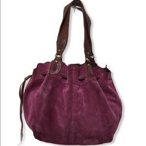 LuckyBrand purple /magenta suede boho bag